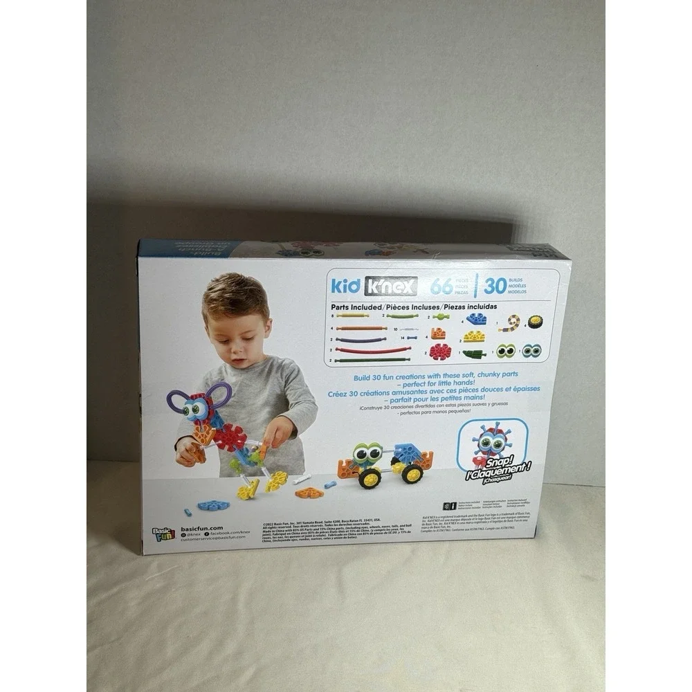 KID K'NEX Build -A-Bunch Building Set, 66 Pieces 30 Models STEM Toy 3+ NEW